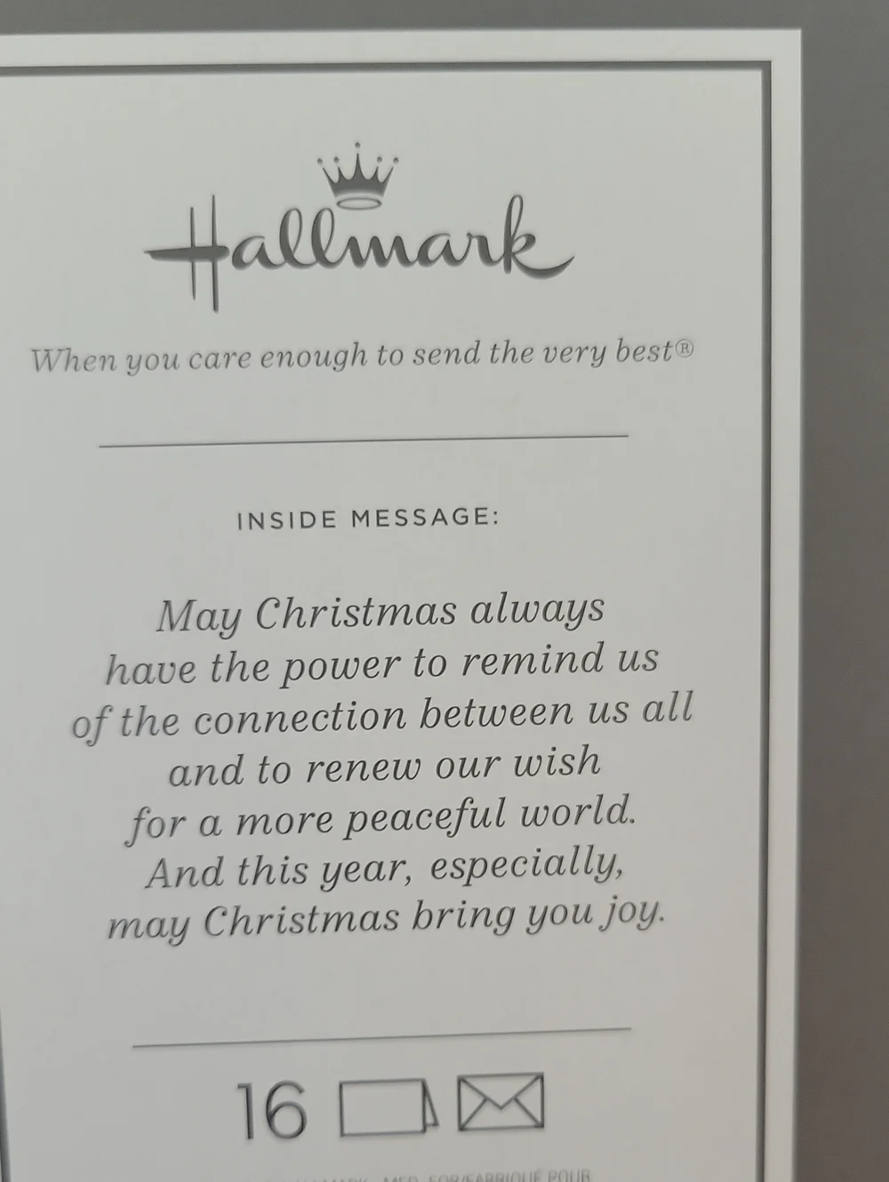 Hallmark Christmas Cards 'Christmas Keeps Us Believing In Goodness'- Set of 2